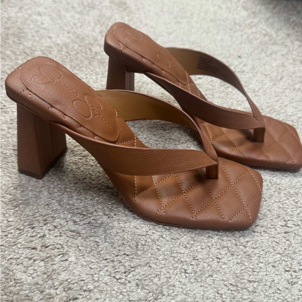 Jessica Simpson Quilted Brown Heels